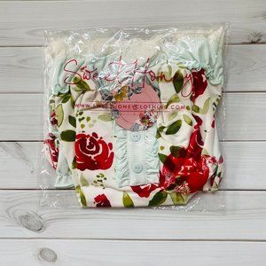 NWT SweetHoney Dreamer Gown Bloomers Red Rose Lounge 2T